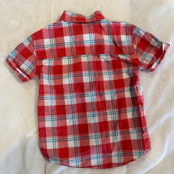 Abercrombie Kids Plaid Button Up Shirt Red Blue Checkered Boys 3/4 - Picture 4 of 4